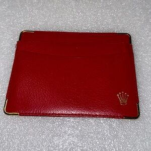 Rolex SA GENEVE Red Credit Card Document Holder Switzerland 0101.60.55